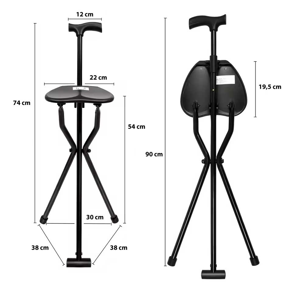 Canne Siège Pliante 2-en-1