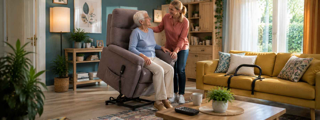 Fauteuil senior et salon adapté : se relever en sécurité