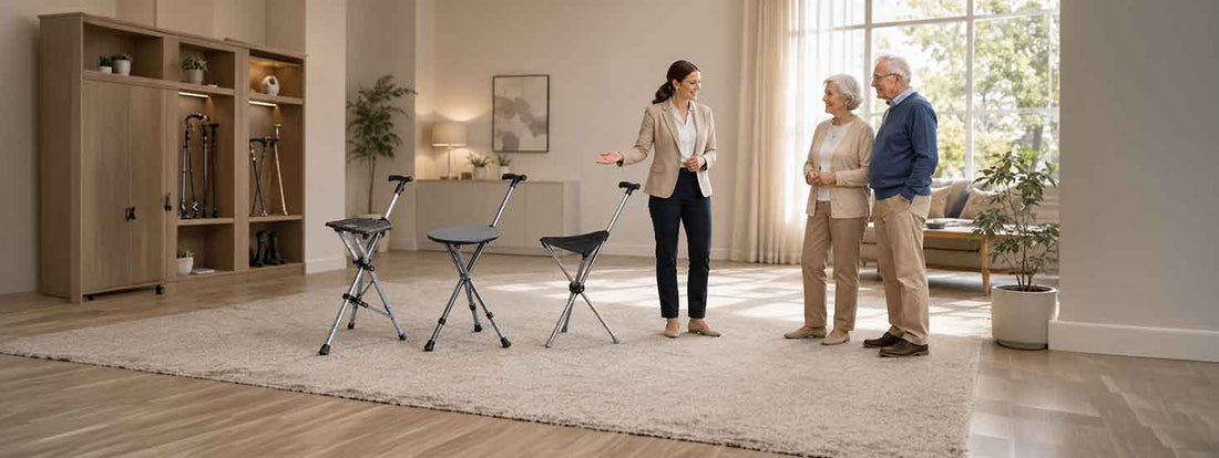 Canne-siège : la solution quand rester debout fatigue