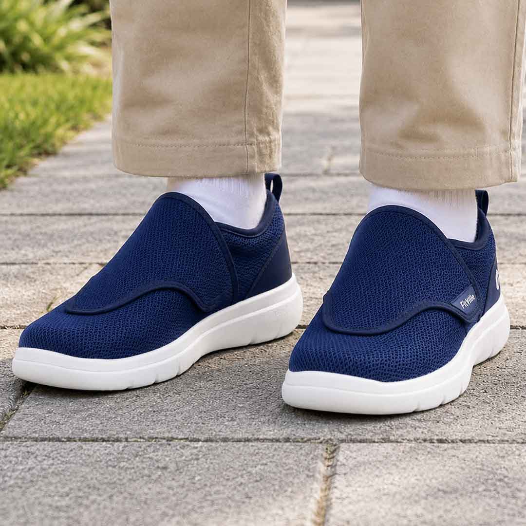 Chaussures orthopédiques homme senior à scratch