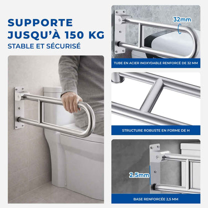 Barre Murale Escamotable pour WC