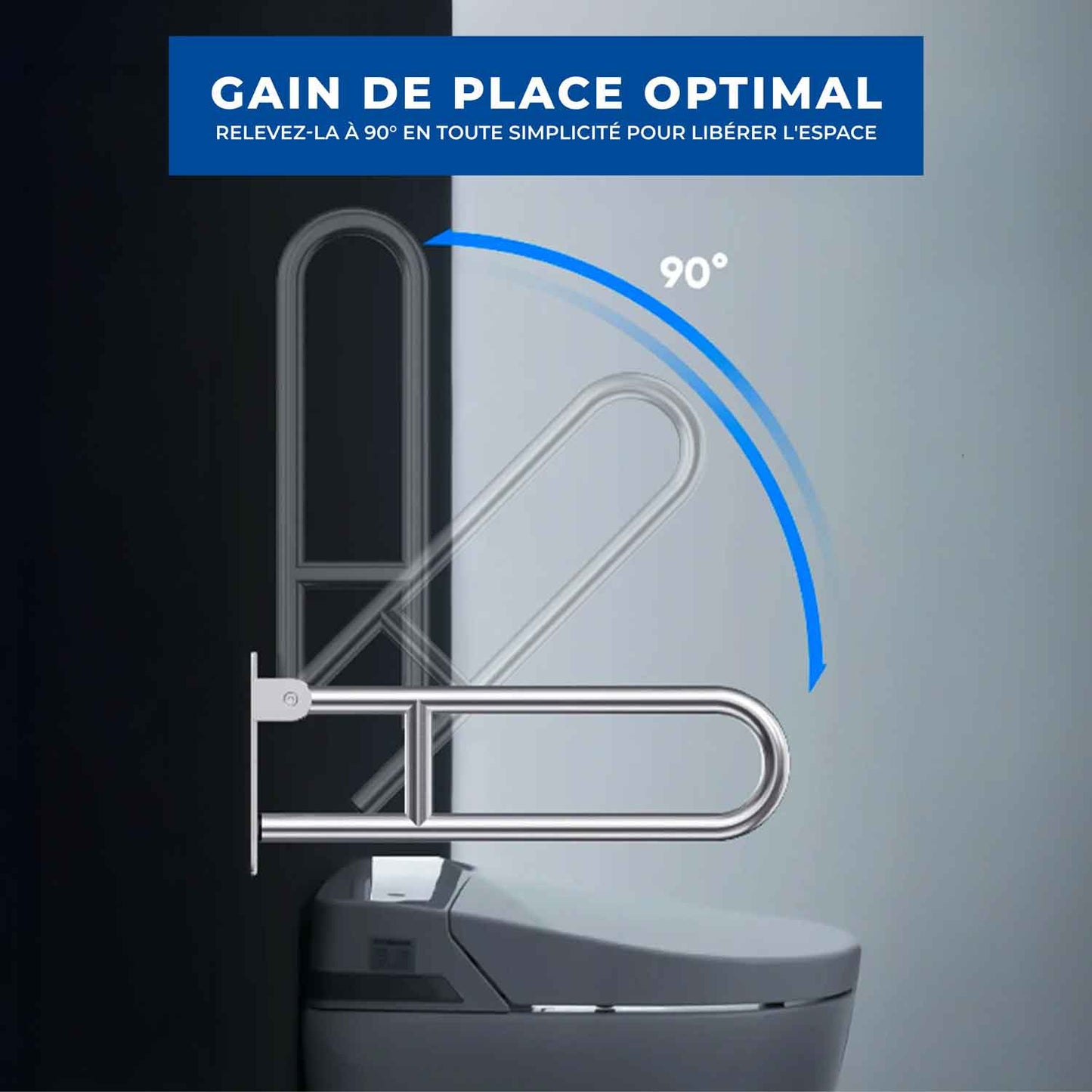 Barre Murale Escamotable pour WC