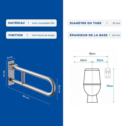 Barre Murale Escamotable pour WC
