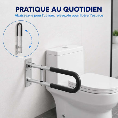 Barre d'Appui WC Murale Pliable