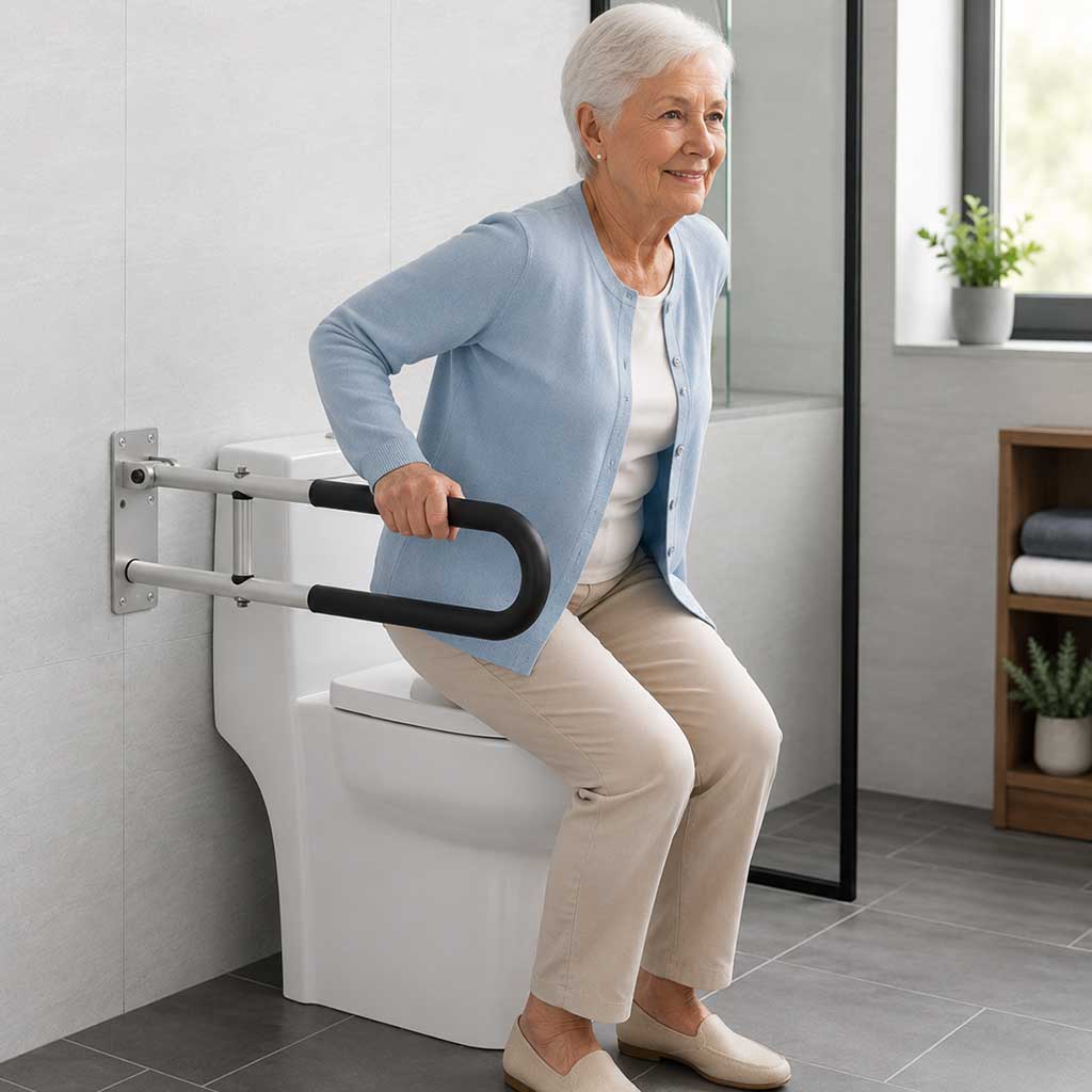 Barre d'Appui WC Murale Pliable