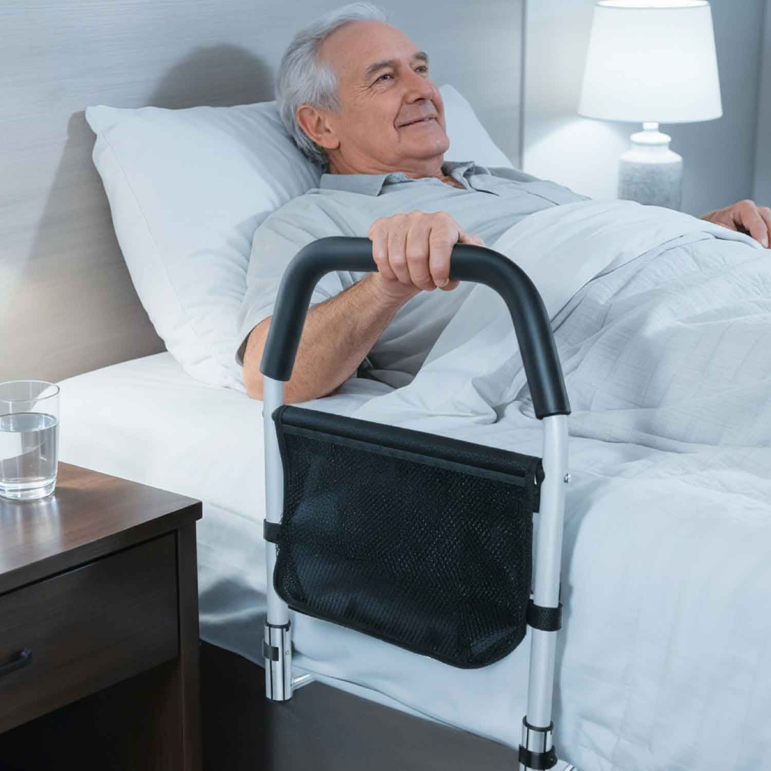Barre de maintien pour lit en U avec poignée mousse, aide au lever pour senior