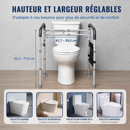 Cadre de sécurité pour toilette réglable