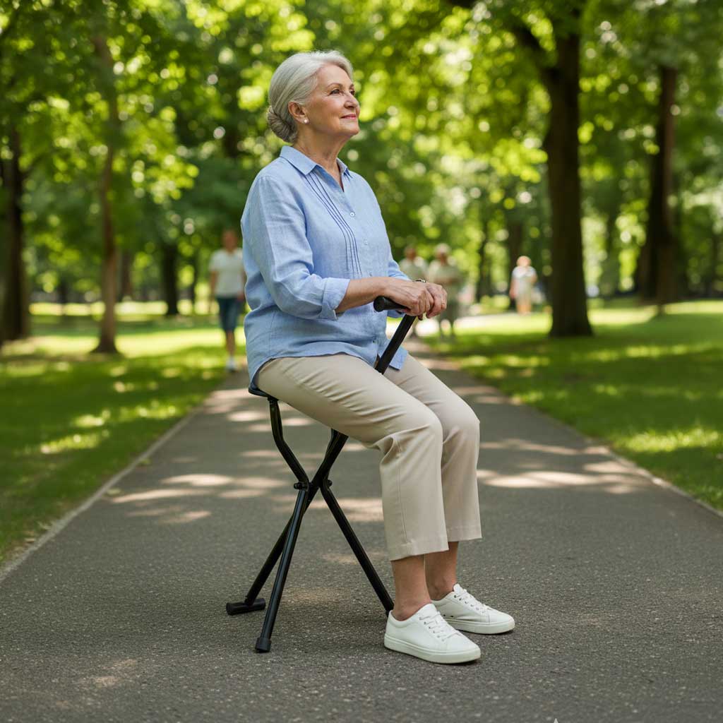 Canne Siège Pliante 2-en-1