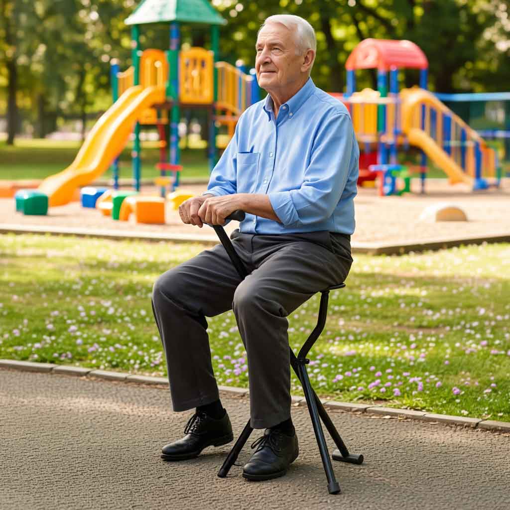 Canne Siège Pliante 2-en-1