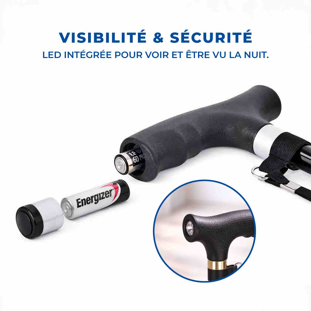 Canne Quadripode Large avec LED