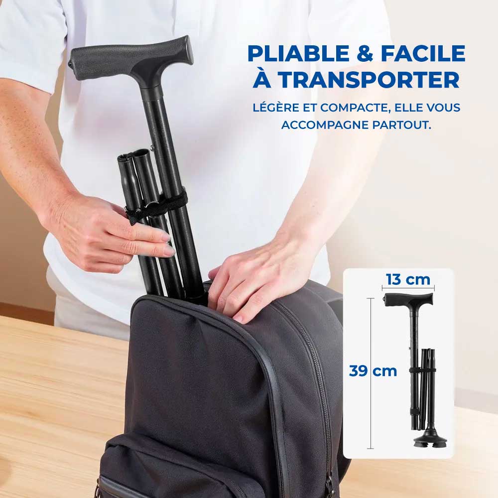 Canne de Marche Quadripode Pliable
