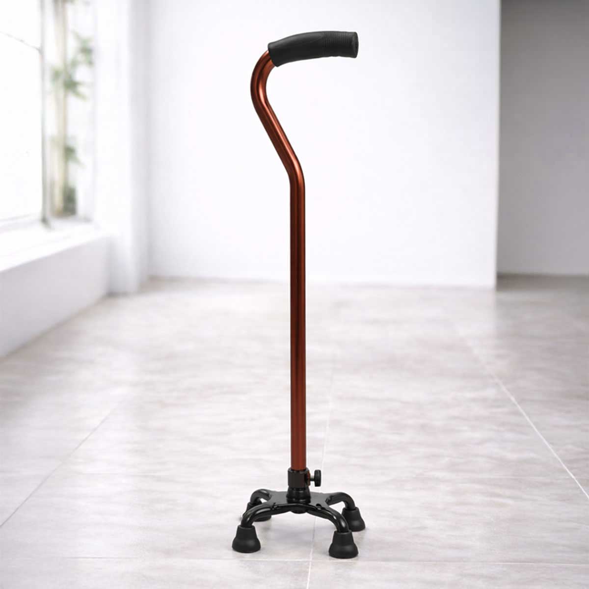 Canne de marche quadripode base large en aluminium renforcé pour senior