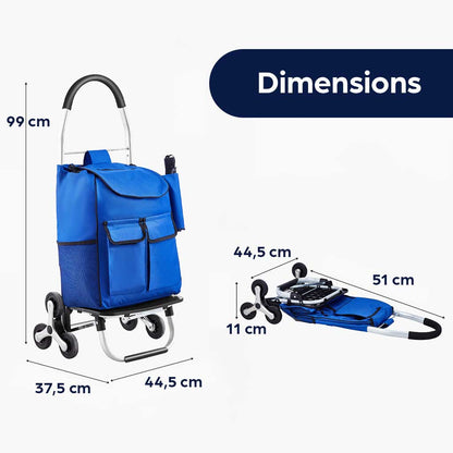 Chariot de courses monte-escaliers pliable