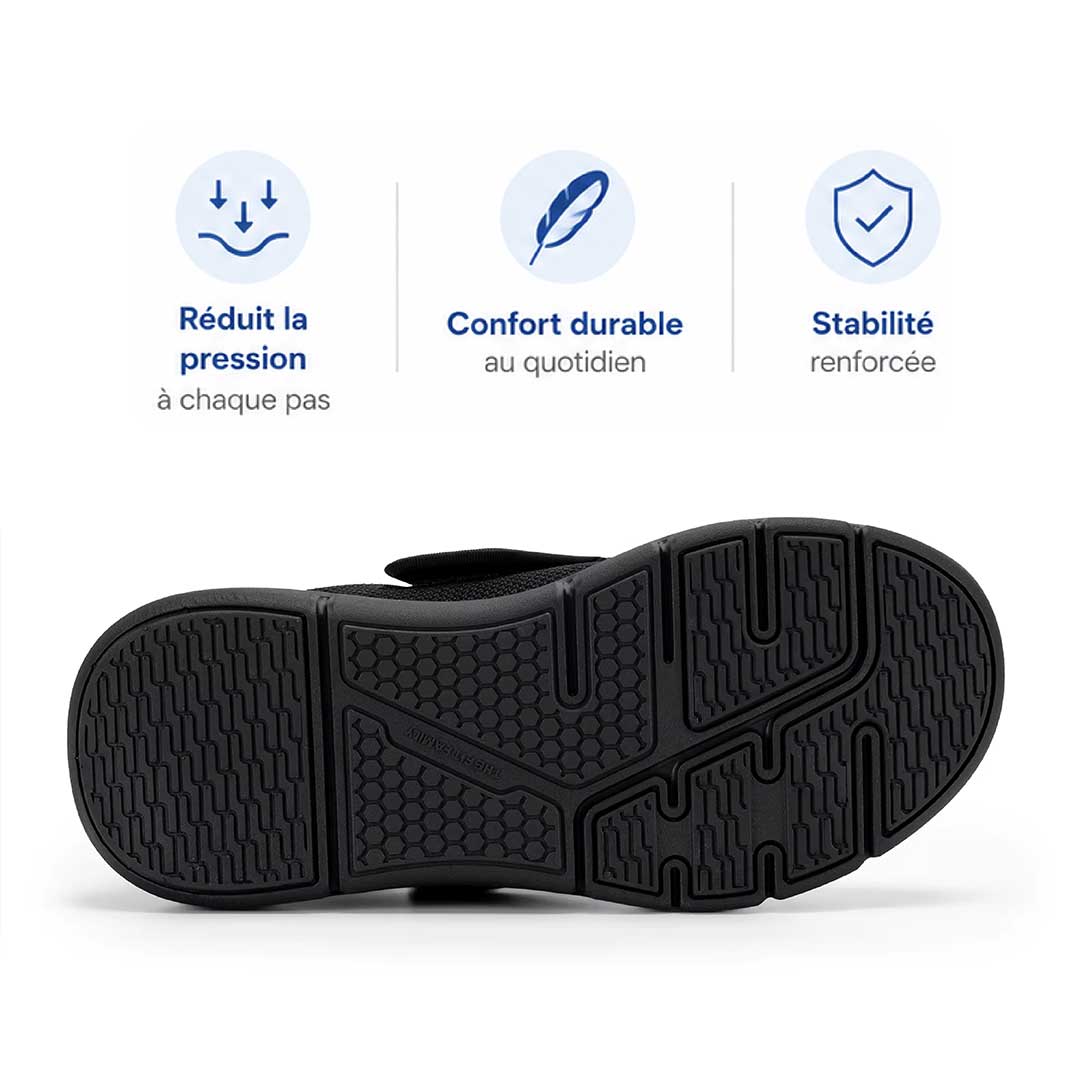 Chaussures orthopédiques homme senior à scratch