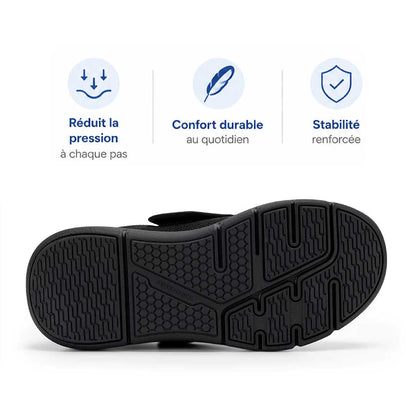 Chaussures orthopédiques homme senior à scratch