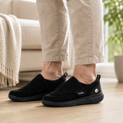Chaussures orthopédiques homme senior à scratch
