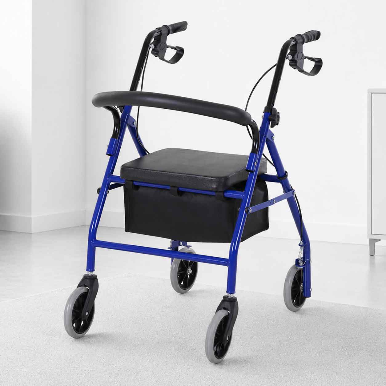 Déambulateur Rollator 4 Roues Pliable avec Siège