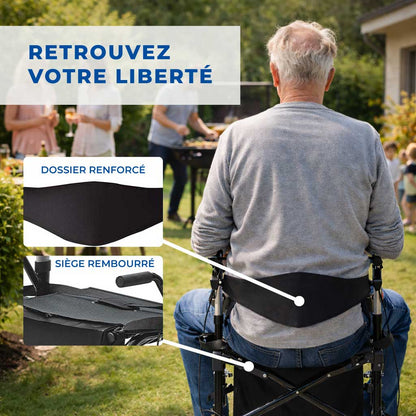 Déambulateur Rollator Fauteuil Roulant 2 en 1 Pliable