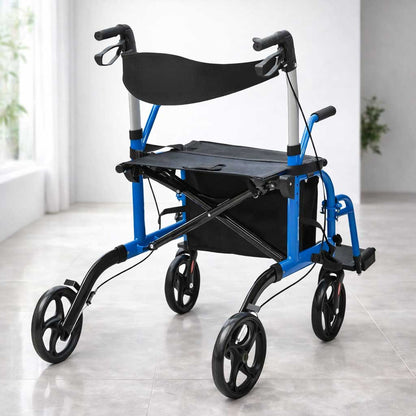 Déambulateur Rollator Fauteuil Roulant 2 en 1 Pliable