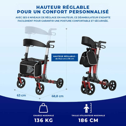 Déambulateur Rollator Luxe Tout-Terrain