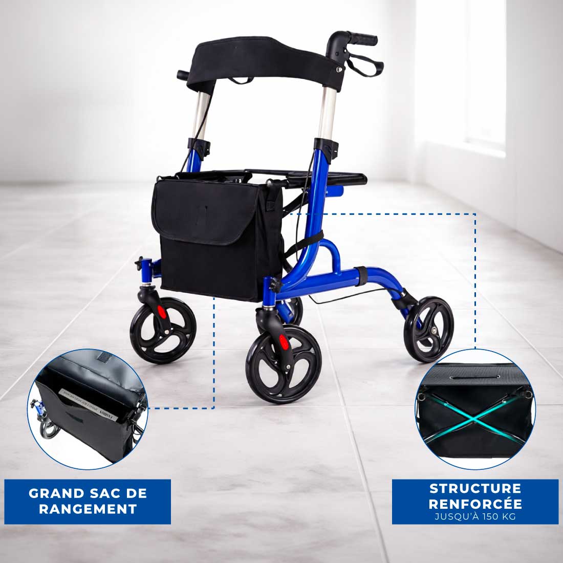 Déambulateur Rollator Tout-Terrain Ultra Léger