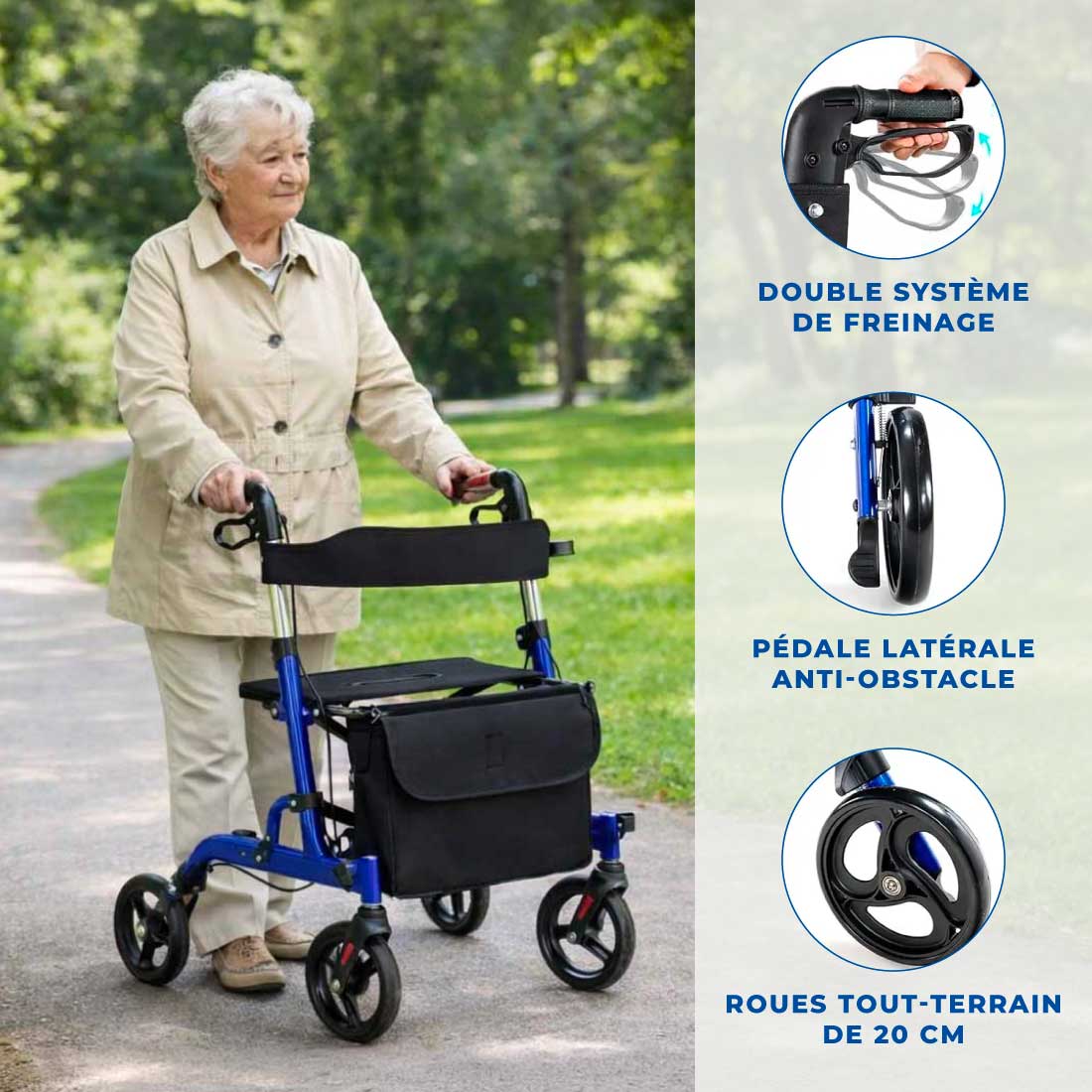 Déambulateur Rollator Tout-Terrain Ultra Léger
