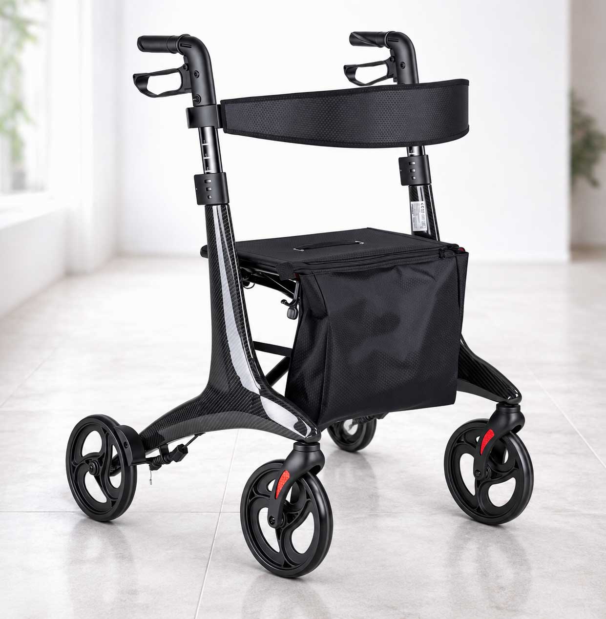 Déambulateur Rollator en Fibre de Carbone Ultra-Léger