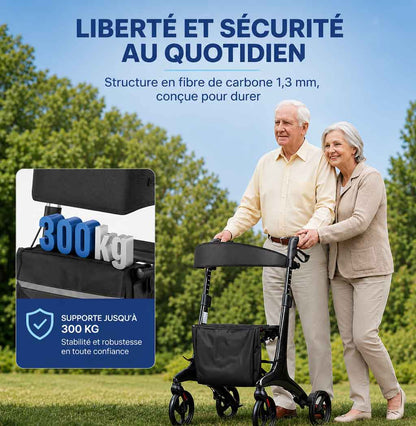 Déambulateur Rollator en Fibre de Carbone Ultra Léger
