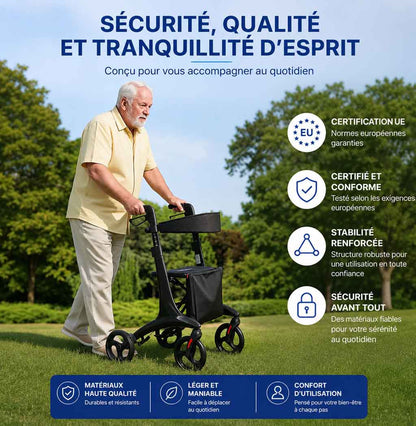 Déambulateur Rollator en Fibre de Carbone Ultra Léger