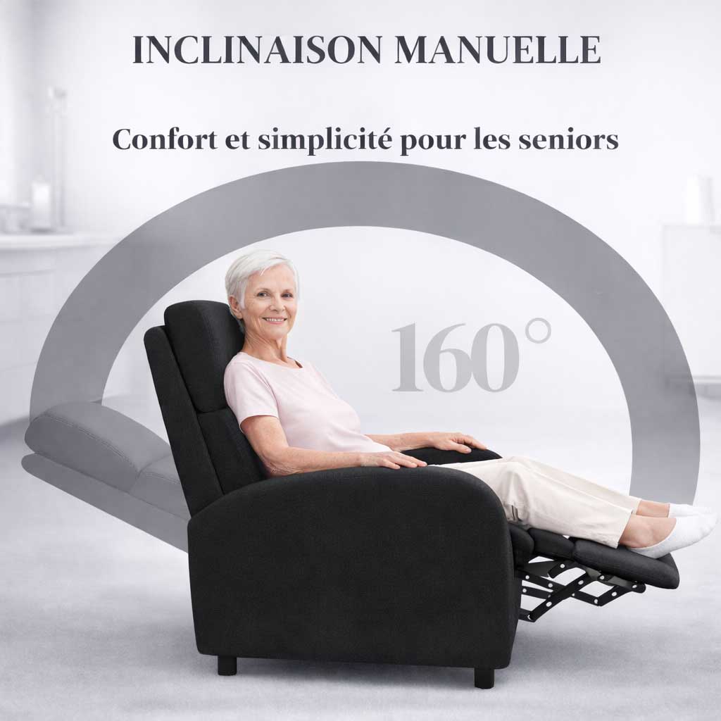 Fauteuil Relax Inclinable avec Repose-Pieds