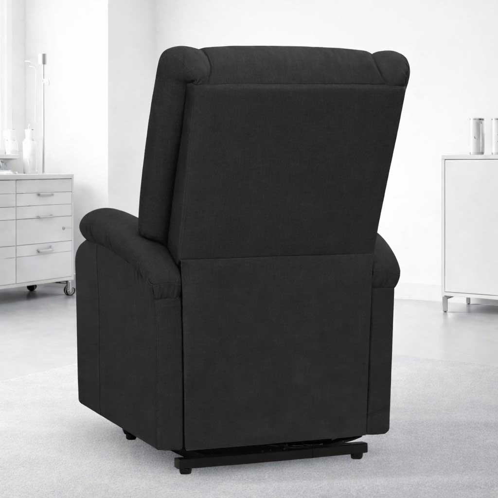 Vue arrière du fauteuil releveur électrique noir avec dossier haut