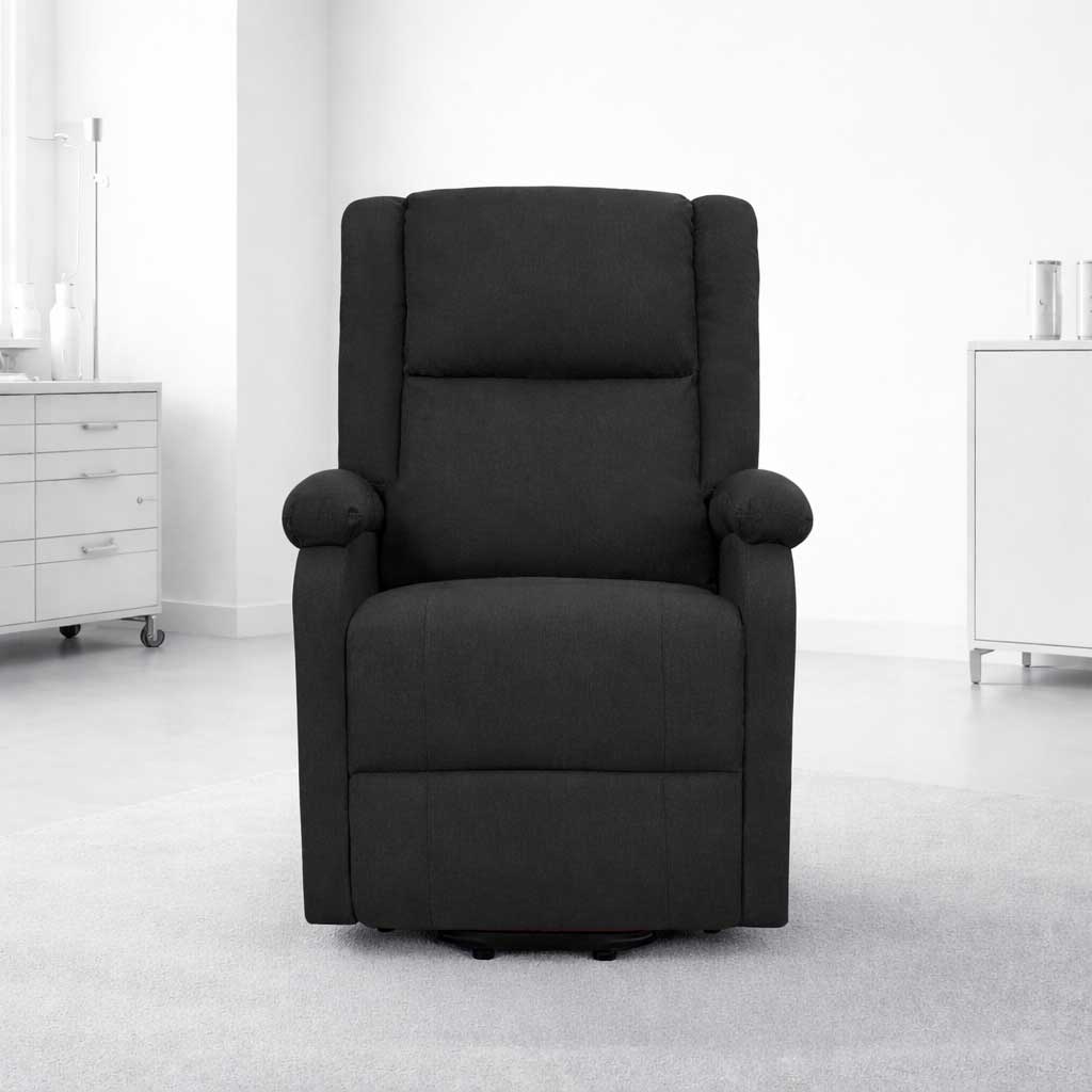 Fauteuil releveur électrique noir en position assise confortable