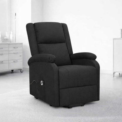 Fauteuil releveur électrique noir vue latérale avec repose-pieds