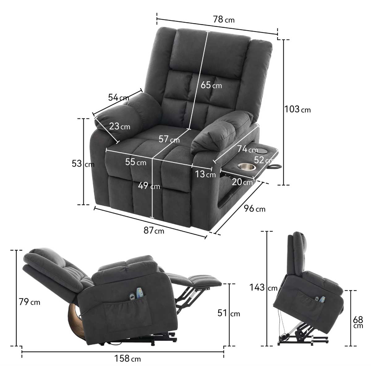 Fauteuil Releveur Luxe Massage Chauffant