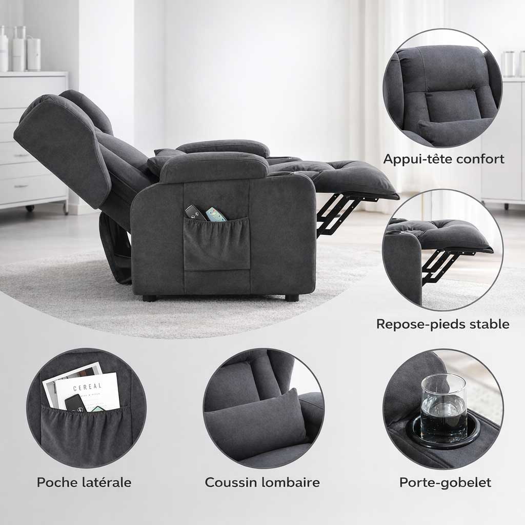 Fauteuil Releveur Électrique avec Massage