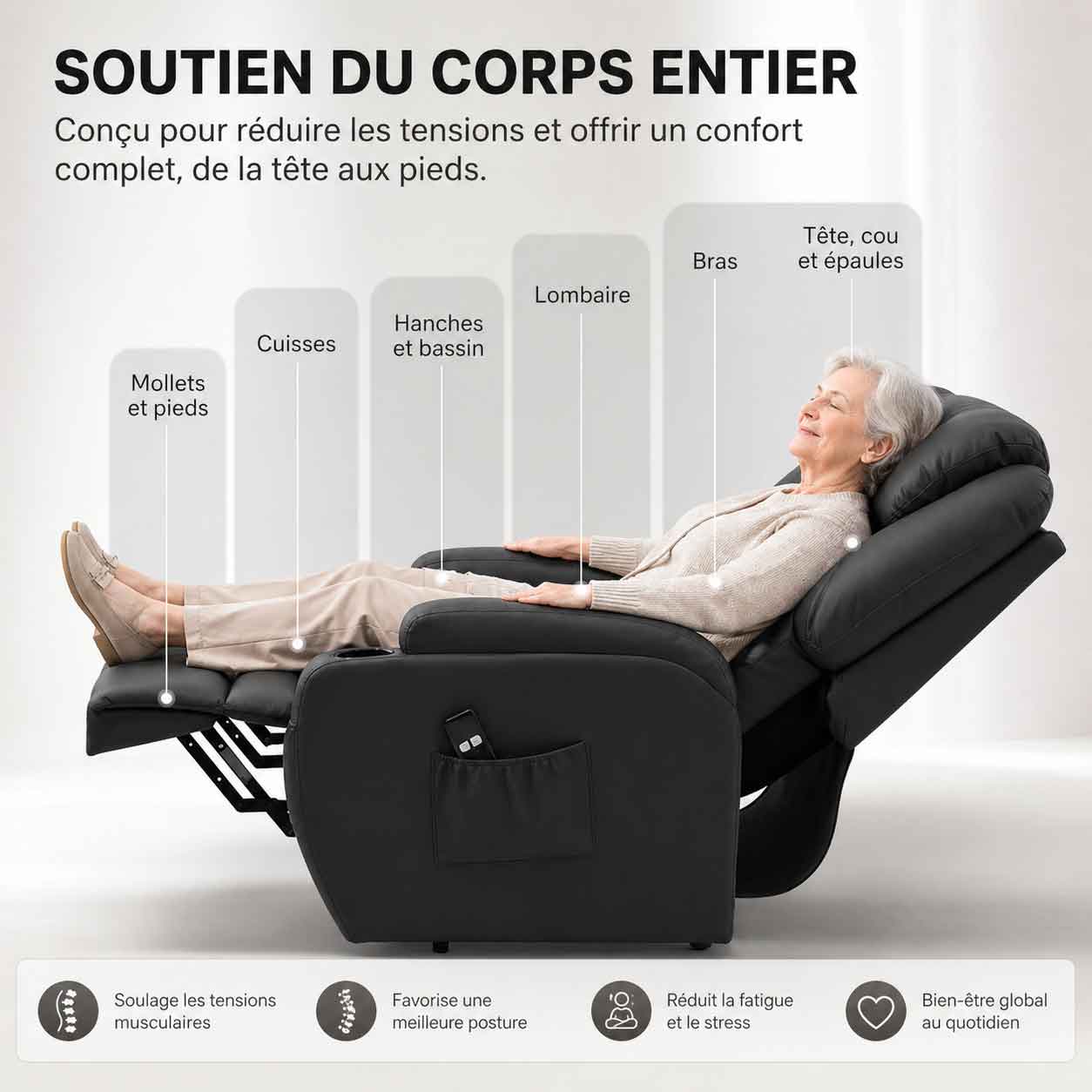 Fauteuil Releveur Électrique Aide au Lever Senior