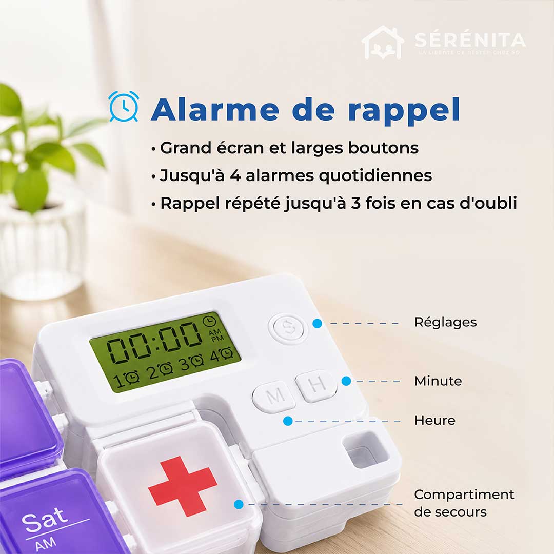 Pilulier électronique intelligent avec alarme
