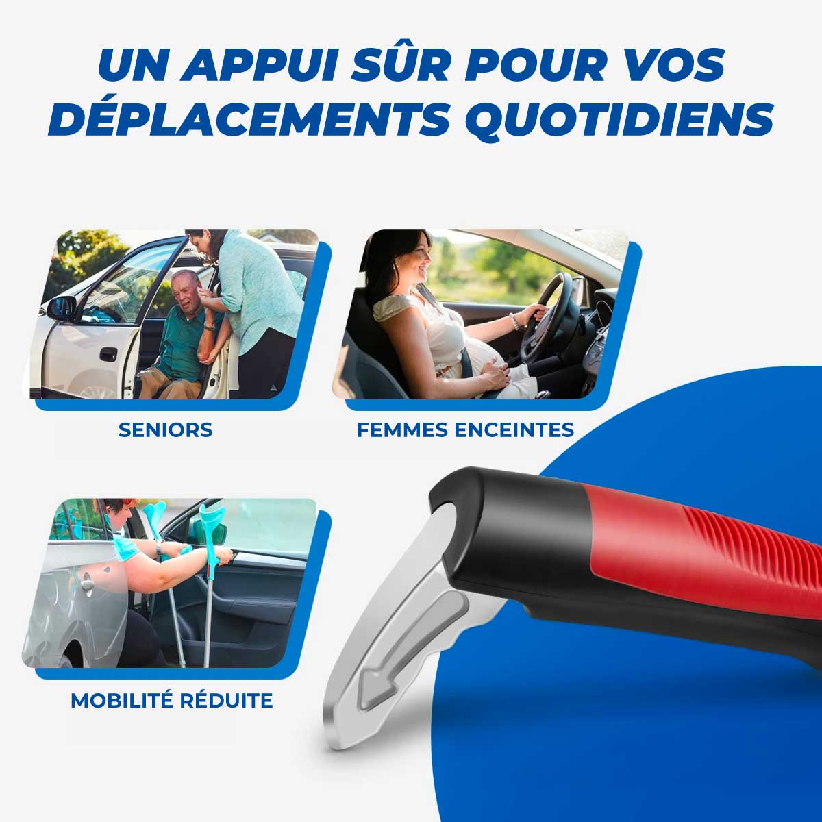 Poignée d’Aide Voiture Senior - Appui Sécurisé