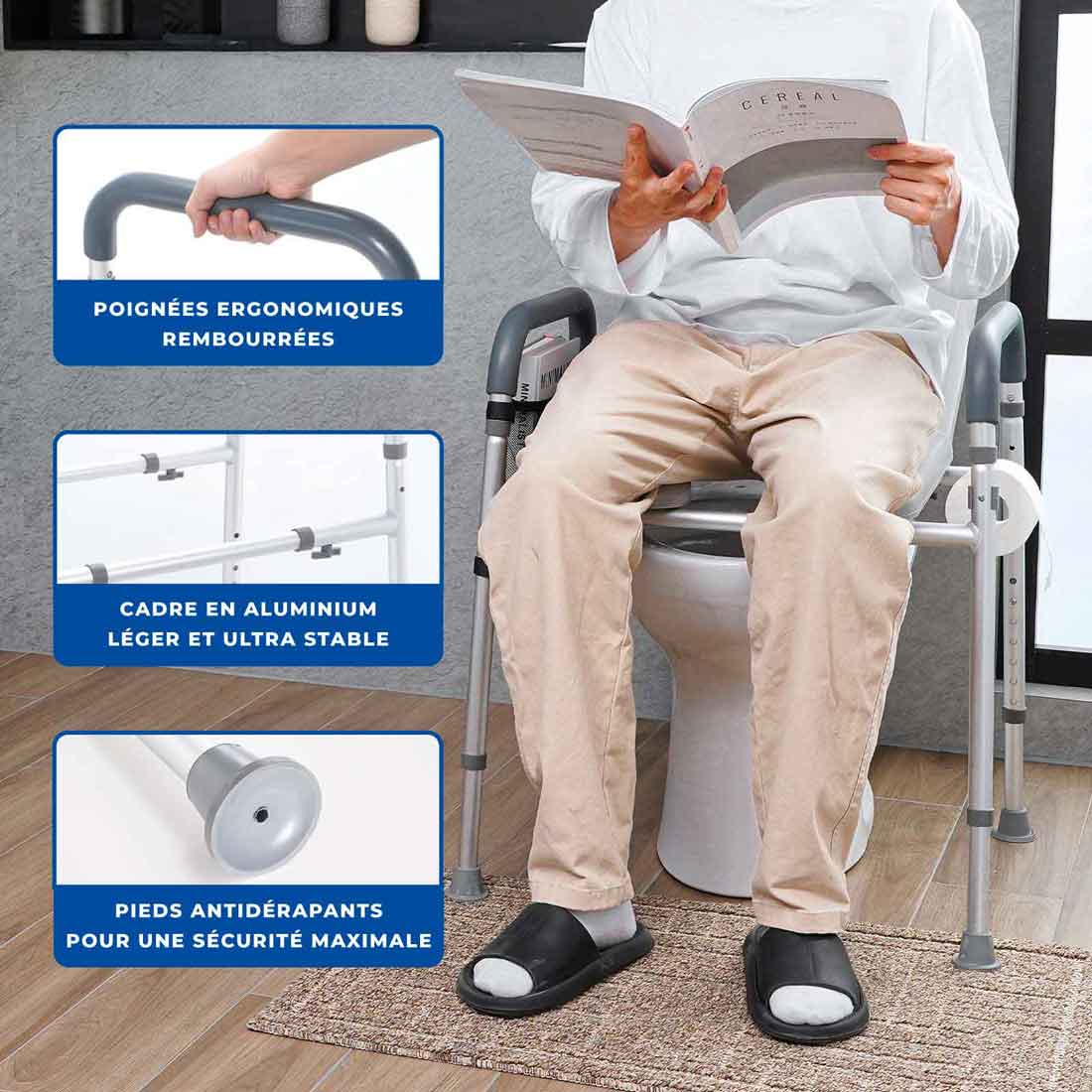 Cadre Réhausseur Toilette Assise Rembourrée