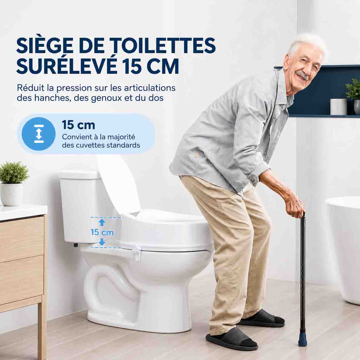 Réhausseur de Toilette Universel 15cm