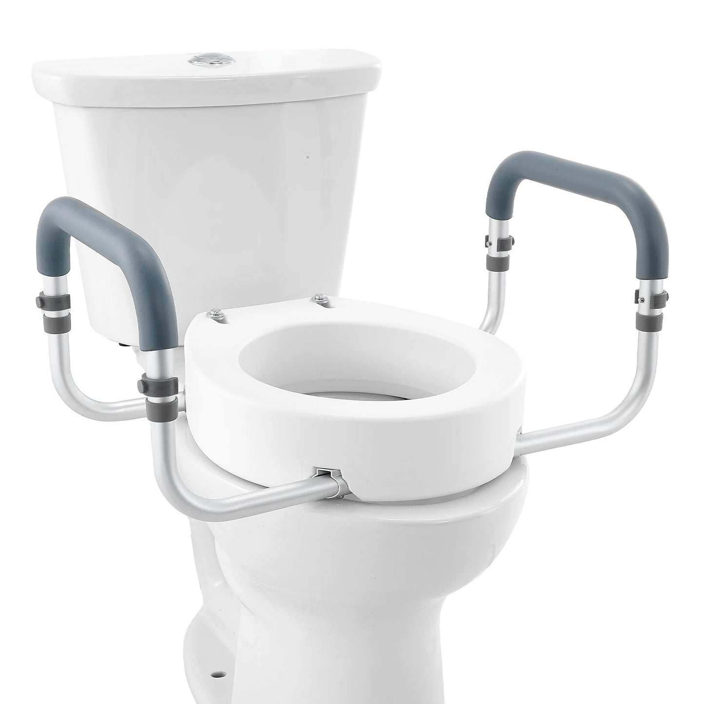 Réhausseur de toilettes avec accoudoirs +8,9 cm