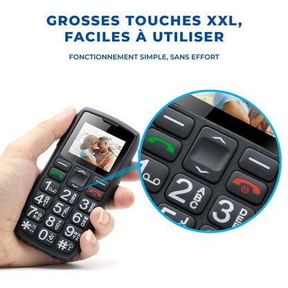 Téléphone Portable Senior Simplifié - SOS et Touches XXL