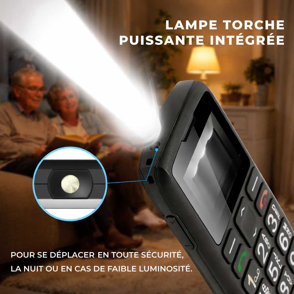 Téléphone Portable Senior Simplifié - SOS et Touches XXL
