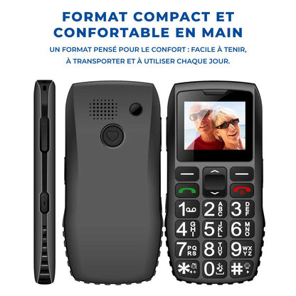 Téléphone Portable Senior Simplifié - SOS et Touches XXL