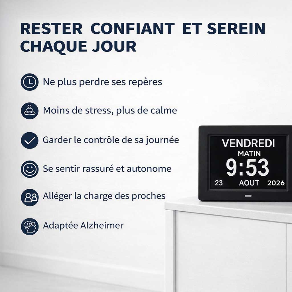 Horloge Calendrier Numérique Senior