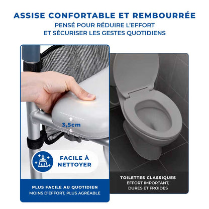 Cadre Réhausseur Toilette Assise Rembourrée