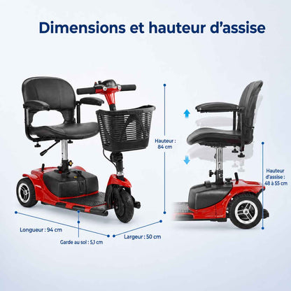 Scooter Électrique Senior 3 Roues Pliable