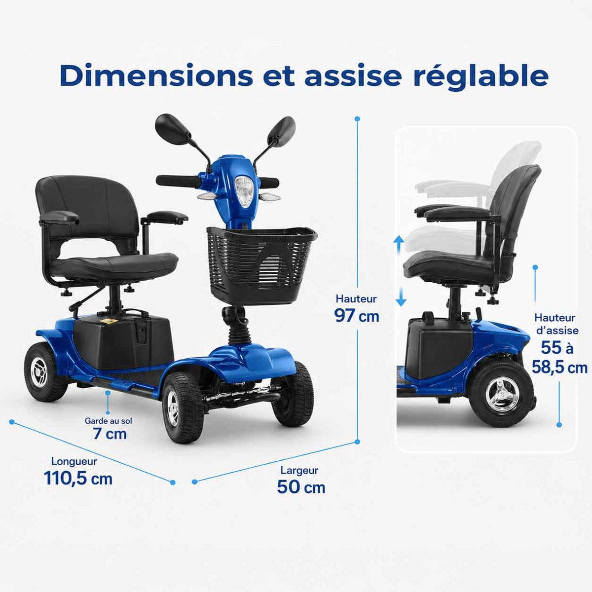 Scooter Électrique Senior 4 Roues Pliable