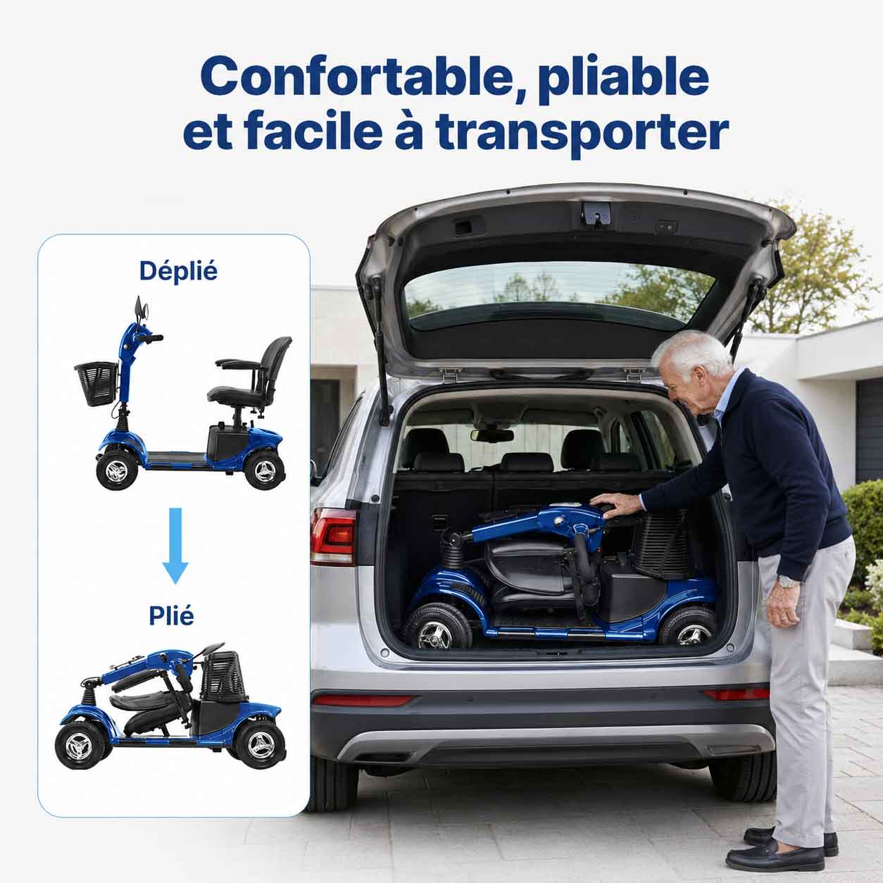 Scooter Électrique Senior 4 Roues Pliable