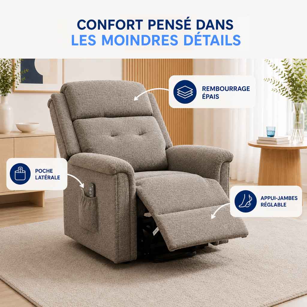 Fauteuil releveur électrique 2 moteurs